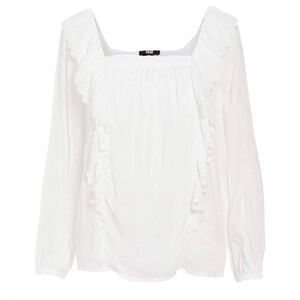 Paige Brylen Eyelet Ruffle blouse Top white size small